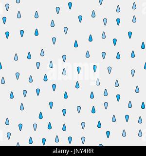 vector seamless pattern - blue drops on light blue background Stock Vector