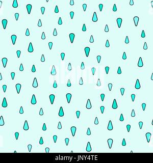 vector seamless pattern - blue drops on light blue background Stock Vector