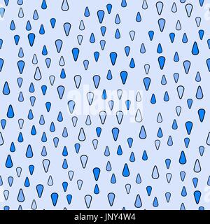 vector seamless pattern - blue drops on light blue background Stock Vector