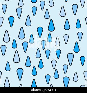 vector seamless pattern - blue drops on light blue background Stock Vector