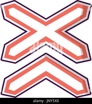 Two line non barrier railways icon, cartoon style Stock Vector
