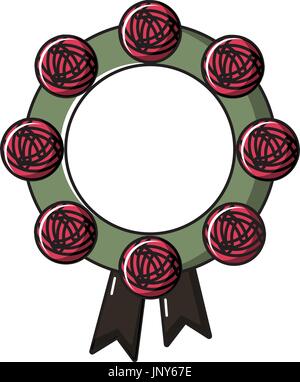 Funeral wreath icon, cartoon style Stock Vector