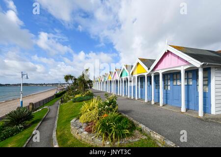 Weymouth, Dorset, UK. 31st July 2017.  UK Weather.   Chalets in Greenhill Gardens at the seaside resort of Weymouth in Dorset on a morning of cloudy and sunny spells.  Photo Credit: Graham Hunt/Alamy Live News Stock Photo