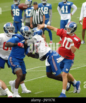 East Rutherford, USA. 29th Jul, 2017. The New York Football Giants took to the practice field in East Rutherford, NJ for NFL Training Camp on July 29, 2017. Odell Beckham Jr. and Brandon Marshall made plays at practice that excited the fans that were on hand to view the team. Credit: Roy Caratozzolo III/Alamy Live News Stock Photo