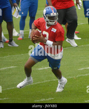 East Rutherford, USA. 29th Jul, 2017. The New York Football Giants took to the practice field in East Rutherford, NJ for NFL Training Camp on July 29, 2017. Odell Beckham Jr. and Brandon Marshall made plays at practice that excited the fans that were on hand to view the team. Credit: Roy Caratozzolo III/Alamy Live News Stock Photo