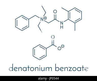 Denatonium benzoate bittering agent. Skeletal formula. Stock Vector