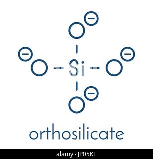 Orthosilicate (silicon tetroxide, silicate) anion, chemical structure. Skeletal formula. Stock Vector