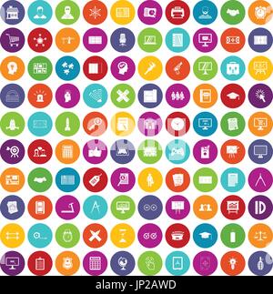100 plan icons set color Stock Vector