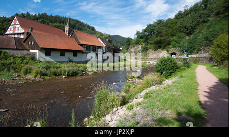 A little path surrounding the beautiful village of Schiltach in the Black forest Stock Photo