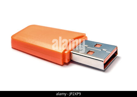 USB flash drive closeup on white background Stock Photo