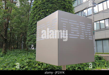 IBM building. IBM is an American multinational technology and cumulating corporation headquartered in New York. Stock Photo