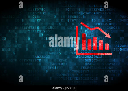 Marketing concept: Decline Graph on digital background Stock Photo