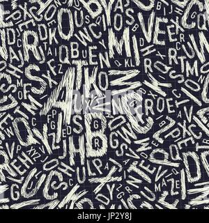 Educational themed seamless background. Letters "ABC..."on note paper Stock Vector