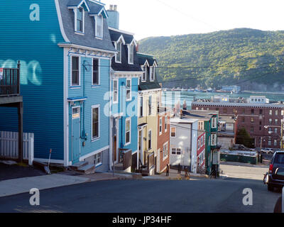 Colorful Row Houses St. John's Newfoundland Stock Photo