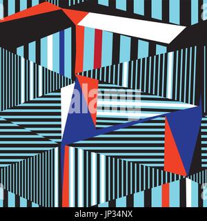 Abstract geometric pattern from different triangles and stripes Stock Vector