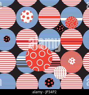 Abstract geometric pattern from different circles and stripes Stock Vector