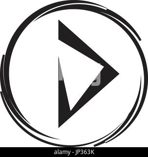 black play sign isolated on white background. Stock Vector