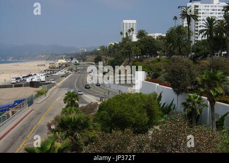 The Pacific Coast Highway at Santa Monica, California, USA Stock Photo