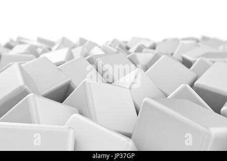 Abstract 3d rendering of chaotic cubes Stock Photo