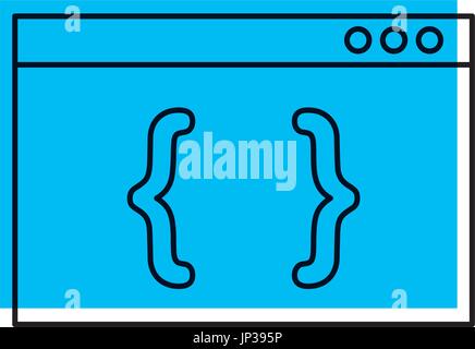 template computer with brackets Stock Vector