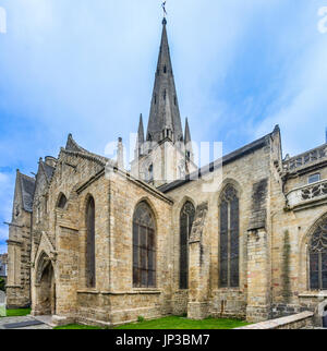 France, Brittany, Cotes-d'Armor department, Guingamp, southwest side of the Basilica Notre Dame de Bon Secours Stock Photo