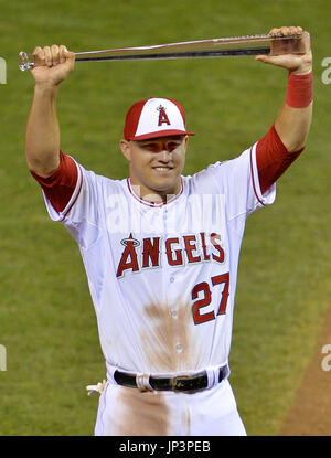 American League All-Star Mike Trout of the Los Angeles Angels of