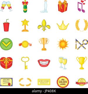 Scholarship icons set, cartoon style Stock Vector