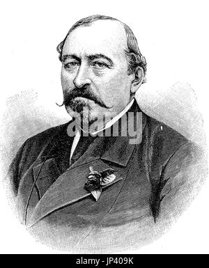 Ernest II., Ernst August Karl Johann Leopold Alexander Eduard, 21 June 1818 - 22 August 1893, was the sovereign duke of the Duchy of Saxe-Coburg and Gotha, Germany, digital improved reproduction of a woodcut publication from the year 1888 Stock Photo