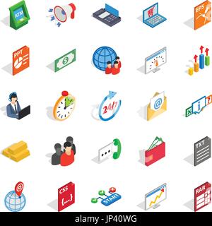 Lawyer icons set, isometric style Stock Vector