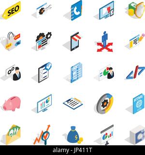 Law icons set, isometric style Stock Vector