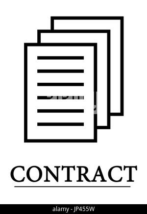 Illustrated symbol of contract document Stock Photo