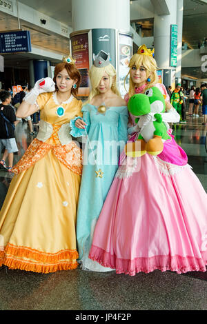 Hong Kong - July 29, 2017: Participants dress in Cosplay costumes during the 19th Ani-Com & Games Hong Kong 2017 at the Hong Kong Convention & Exhibit Stock Photo