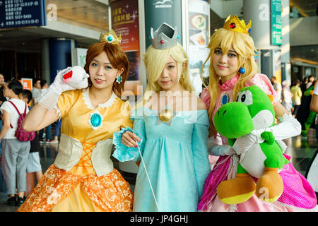 Hong Kong - July 29, 2017: Participants dress in Cosplay costumes during the 19th Ani-Com & Games Hong Kong 2017 at the Hong Kong Convention & Exhibit Stock Photo