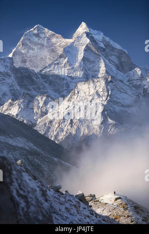 Nepal, Everest Region, view of Kantega peak (6,782 m) from the hill near Pheriche village (4,371 m). Stock Photo