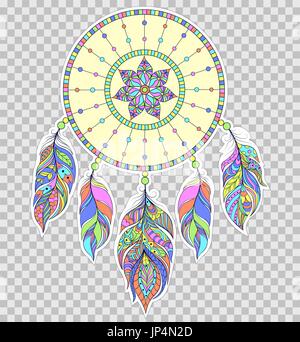 dreamcatcher on transparent background Stock Vector
