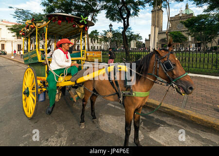 Kalesa at Manila Cathedral, Intramuros, Philippines Stock Photo