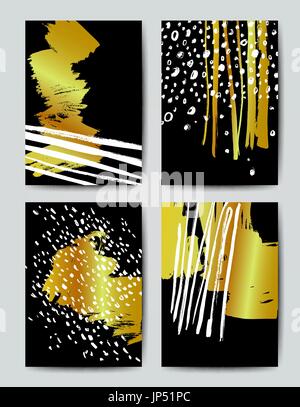Vector brush grunge gold templates Stock Vector