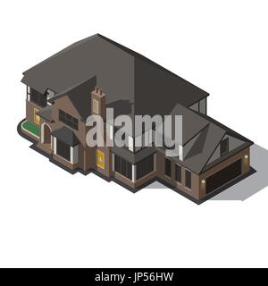 House decorated in style half-timbered framework. Stock Vector
