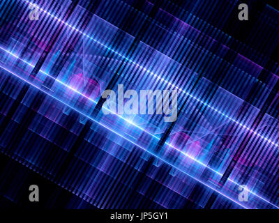 Multicolored glowing futuristic hardware chip, computer generated abstract background, 3D rendering Stock Photo