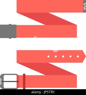 two different red belt Stock Vector
