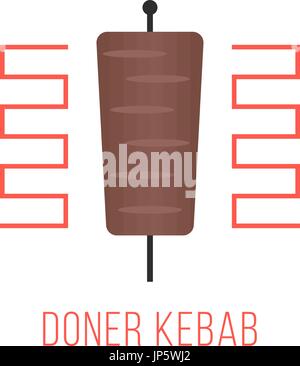 doner kebab logo isolated on white background Stock Vector