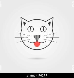 simple cat icon with shadow Stock Vector