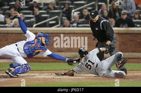 Why did umpires overturn Miami Marlins' Ichiro Suzuki's slide home