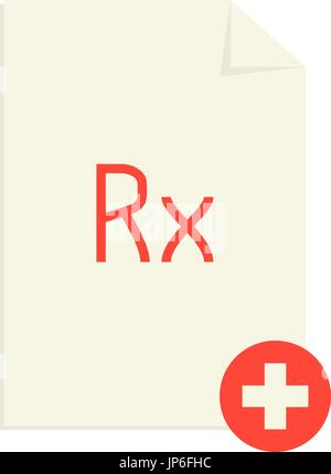medical prescription with red rx symbol and cross Stock Vector