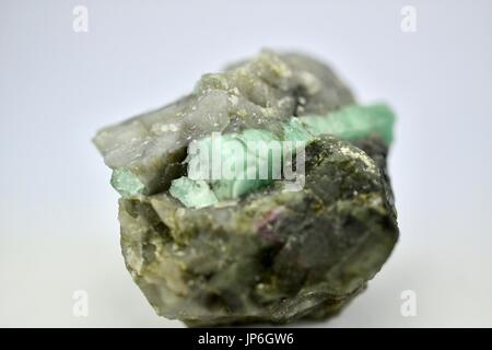 Rough Brazilian Emerald gemstone Stock Photo