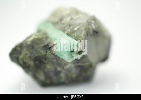 Rough Brazilian Emerald gemstone Stock Photo