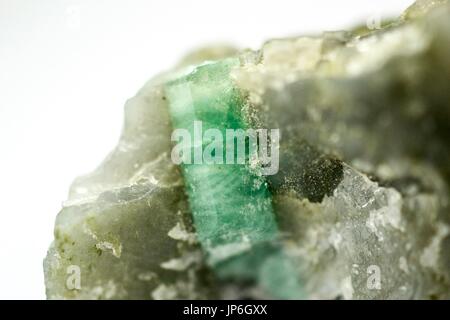 Rough Brazilian Emerald gemstone Stock Photo