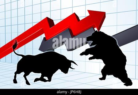 Bears Versus Bulls Stock Market Concept Stock Vector