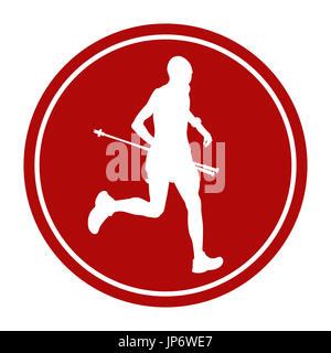 sports sign icon male athlete runner skyrunning Stock Photo