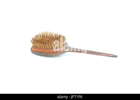 vintage brush on isolated white Stock Photo